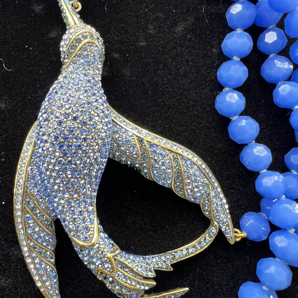 Heidi Daus Blue and Gold Crystal Necklace